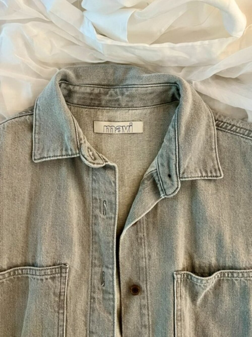 Mavi Women's Denim Grey Shirt Size Medium